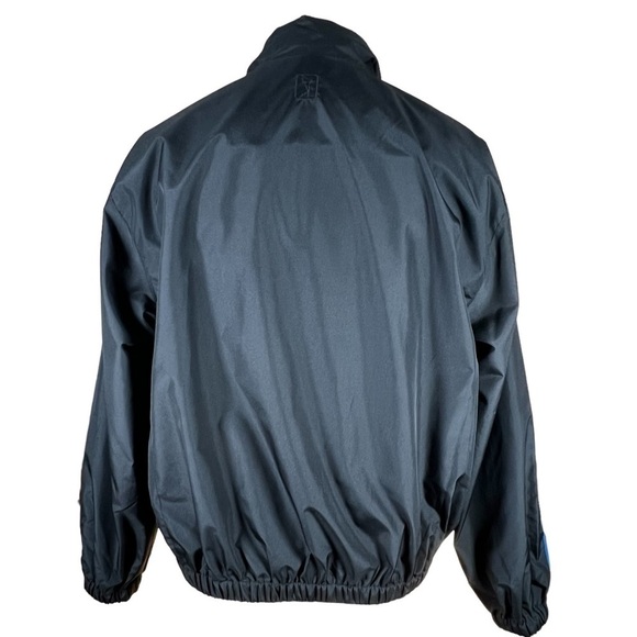 Champions Tour Men’s 1/4 Zip Black Windbreaker With Blue Stripes Medium EUC - Picture 5 of 10